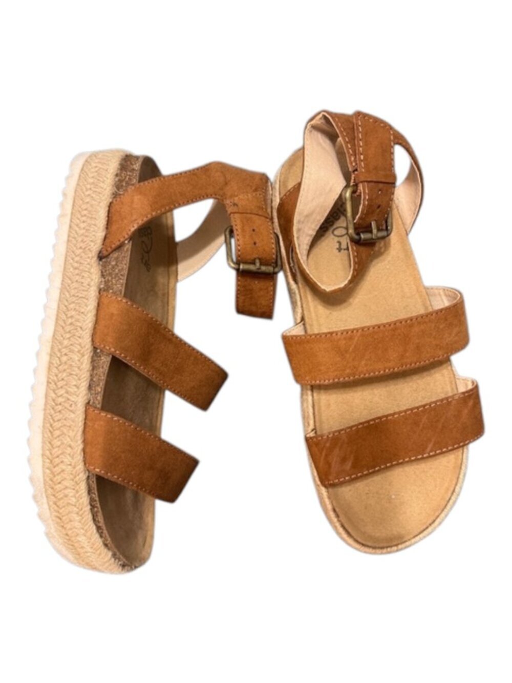 Art Class Suede Platform Sandals Women's Size 5 Brown Strappy Boho Style